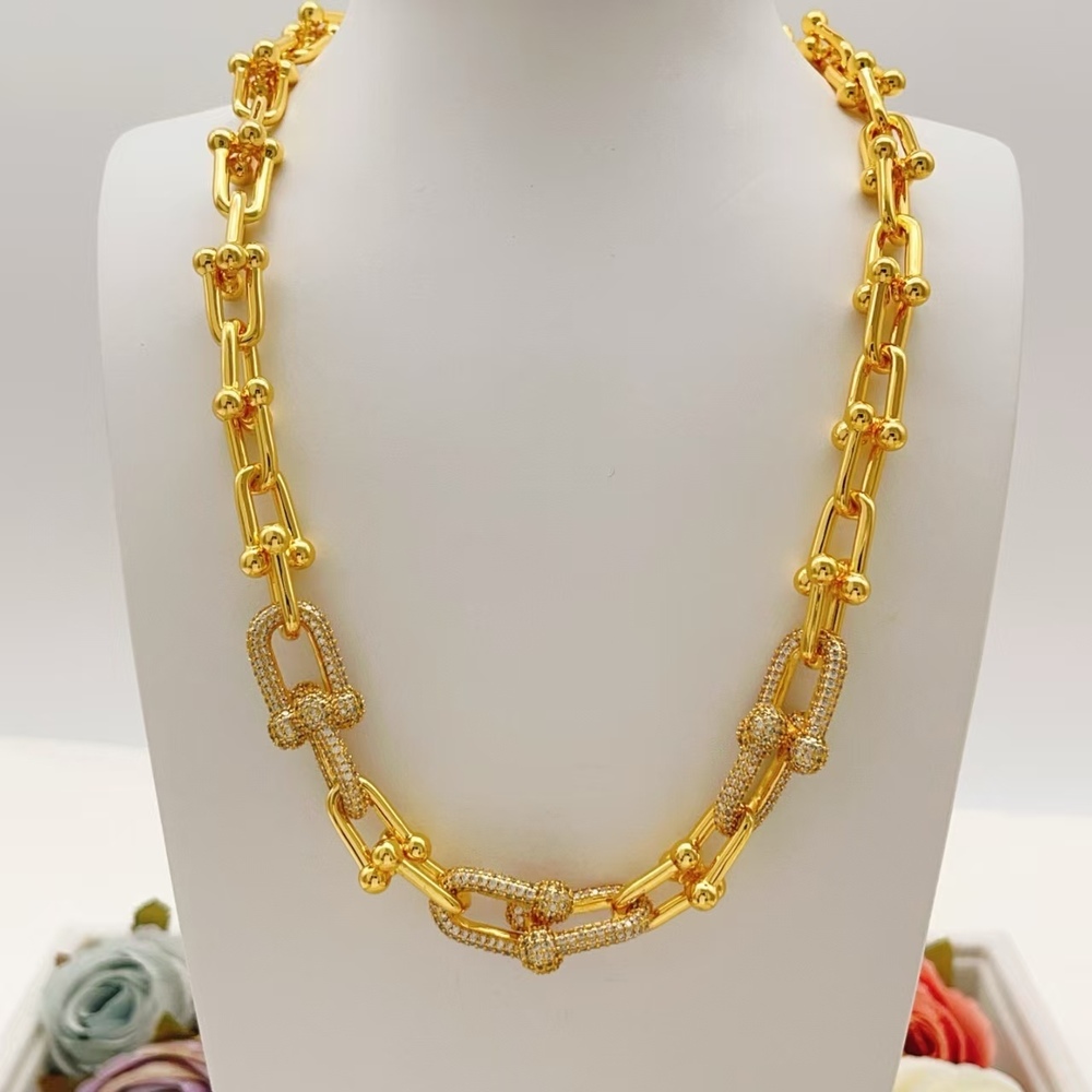 Tiffany & Co. Gold-Detailed Diamond Gradual-Shaped Hoop Necklace - Picture 3 of 5